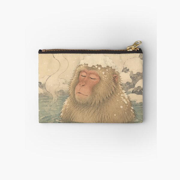 Item preview, Snow Monkey in Hot Spring Art Print – Vintage Japanese Woodblock Style  Winter in Edo No. 9 designed and sold by Planthem.