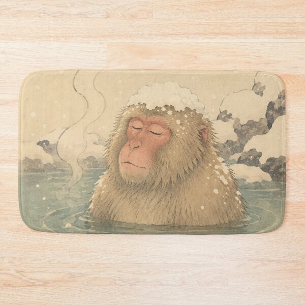 Item preview, Snow Monkey in Hot Spring Art Print – Vintage Japanese Woodblock Style  Winter in Edo No. 9 designed and sold by Planthem.