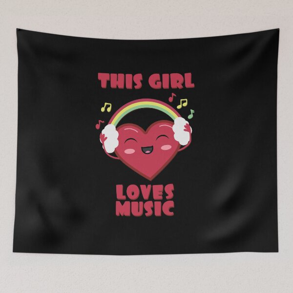 Item preview, This Girl Loves Music Cute Heart Headphones designed and sold by marke770.