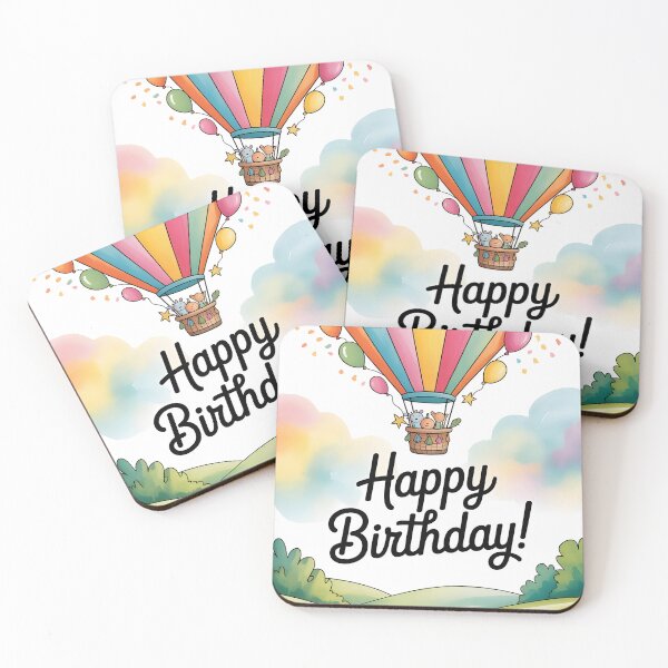 Item preview, Hot Air Balloon Happy Birthday designed and sold by Clockwork and Bloom.