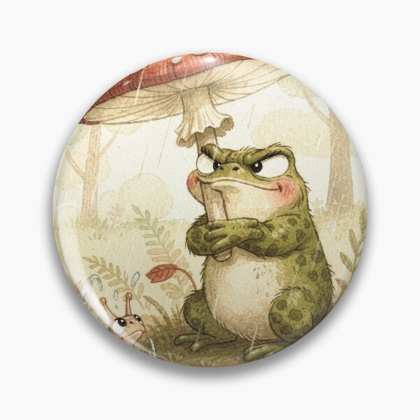 Item preview, Grumpy Toad Won't Share His Mushroom Umbrella designed and sold by PictorialWhimsy.