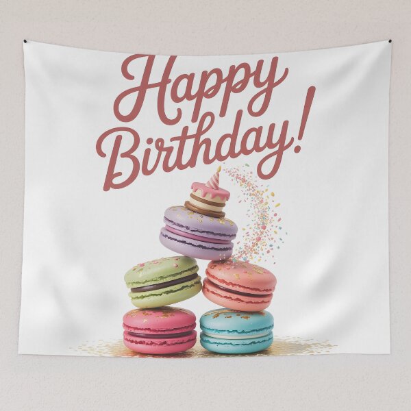 Item preview, Macaron Stack Happy Birthday designed and sold by Clockwork and Bloom.
