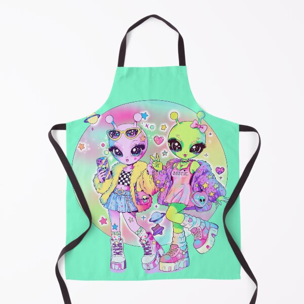 Item preview, Y2K alien besties – kawaii pastel space girls aesthetic designed and sold by StudioPeachPop.