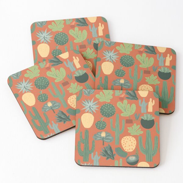 Item preview, Colorful Cactus Desert Pattern on Terracotta designed and sold by Luna-Flow.