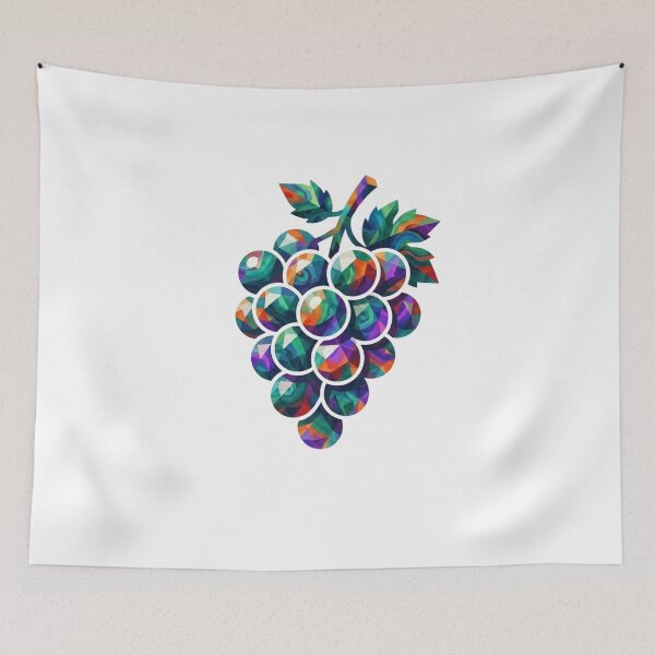 Item preview, Geometric Grapes Low Poly Colorful Fruit Art designed and sold by VintryOff.