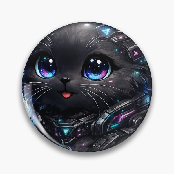 Item preview, Cyberpunk Black Cat Sticker | Cute Futuristic Aesthetic Kitty designed and sold by xAlqasi.