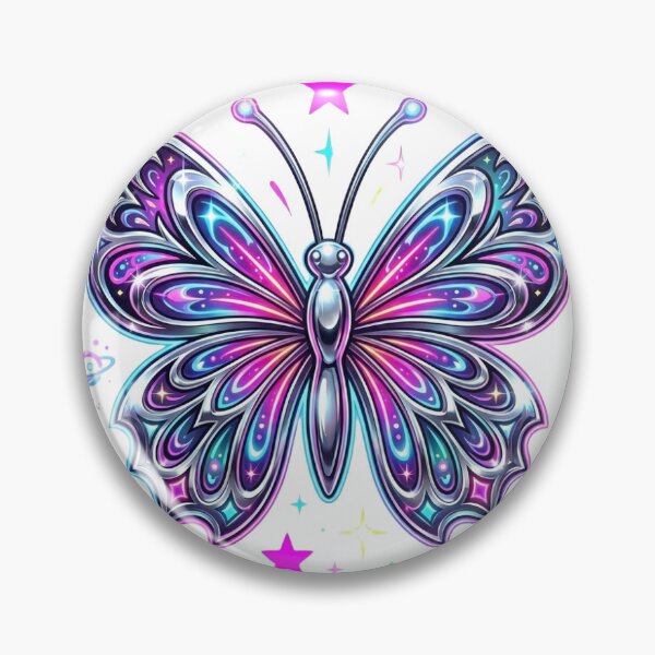 Item preview, Vibrant Neon Butterfly Sparkles Sticker designed and sold by UrbanVoid Studio.