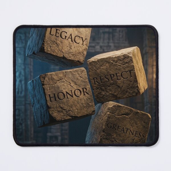 Item preview, LEGACY HONOR RESPECT GREATNESS - Ancient Stone Cubes Wall Art designed and sold by RAMHEARTS.