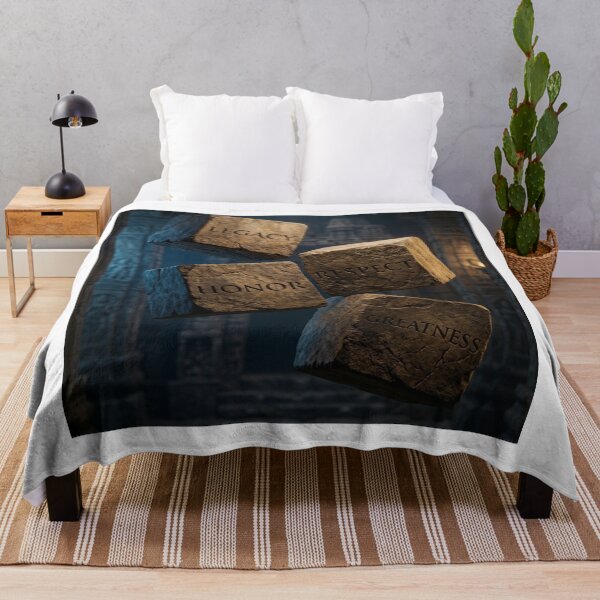 Item preview, LEGACY HONOR RESPECT GREATNESS - Ancient Stone Cubes Wall Art designed and sold by AiNaturalsOnly.