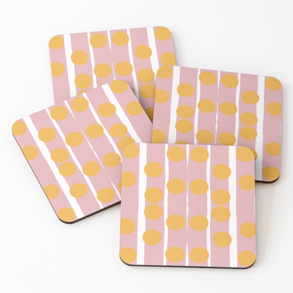 Item preview, Retro Pink and Yellow Polka Dot Stripes Pattern designed and sold by Ailiida.