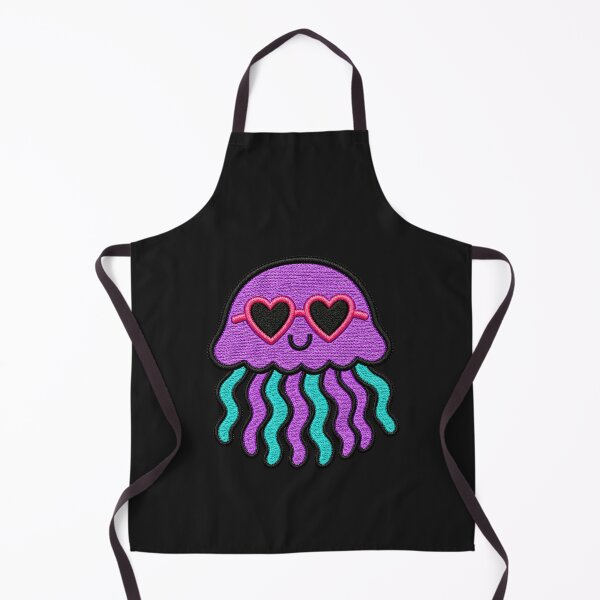 Item preview, Sweet Jellyfish Embroidery Patch | Kawaii Jellyfish with Heart Sunglasses designed and sold by ColorSplash123.