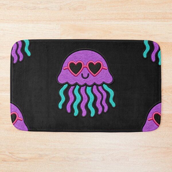 Item preview, Sweet Jellyfish Embroidery Patch | Kawaii Jellyfish with Heart Sunglasses designed and sold by ColorSplash123.