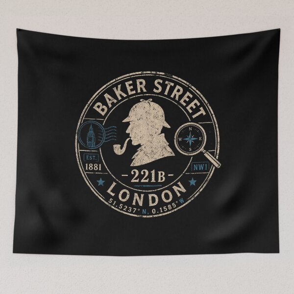 Item preview, Baker Street London 221B Sherlock Holmes Vintage Postal Stamp Badge designed and sold by Fenay Designs.