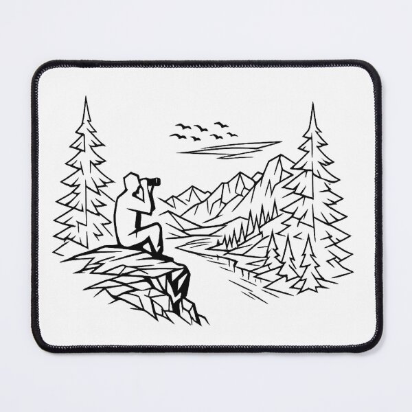 Item preview, Mountain Explorer Binoculars Silhouette - Minimalist Nature Adventure designed and sold by myforestfog.