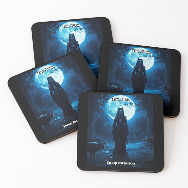 Item preview, The Moon - Tarot Card from Wildwood Green Witch Tarot Deck  designed and sold by Earth Nature Creations.