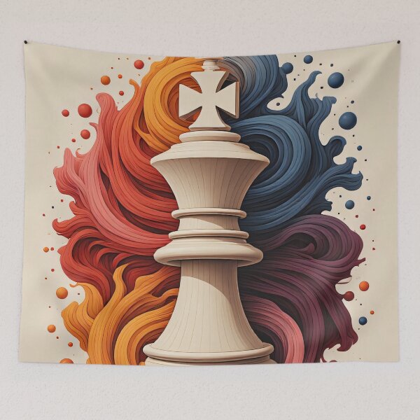 Item preview, King chess piece surrounded by liquid colors designed and sold by Mianku | Für das Leben.