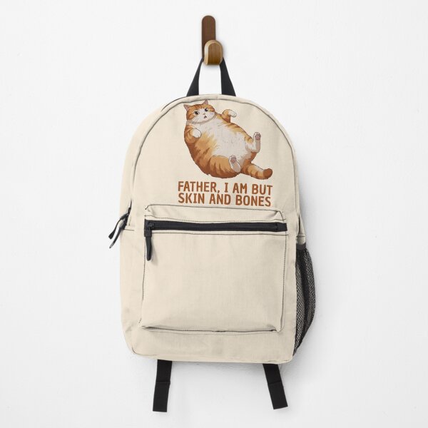Item preview, Funny Fat Cat Meme -Father, I Am But Skin and Bones Cute Orange Tabby Graphic designed and sold by ZyxDes.