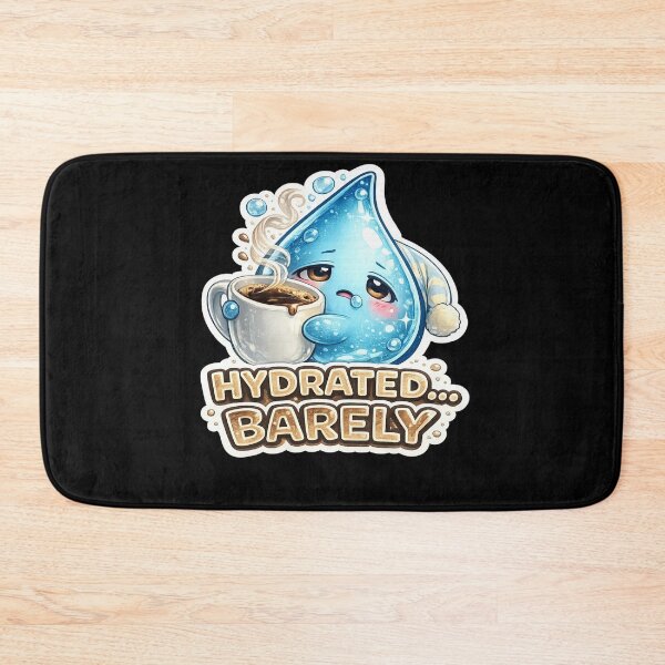 Item preview, Hydrated... Barely | Cute Coffee Water Drop Sticker | 3D Kawaii Hydration Mascot designed and sold by Timeless Junction.