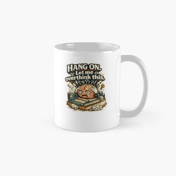Item preview, Funny Overthinking Coffee Sticker designed and sold by Art Masterpiece ⭐⭐⭐⭐⭐.