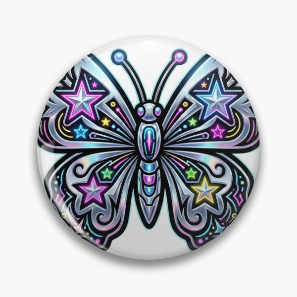 Item preview, Y2K Retro Neon Butterfly Star Aesthetic Sticker designed and sold by UrbanVoid Studio.