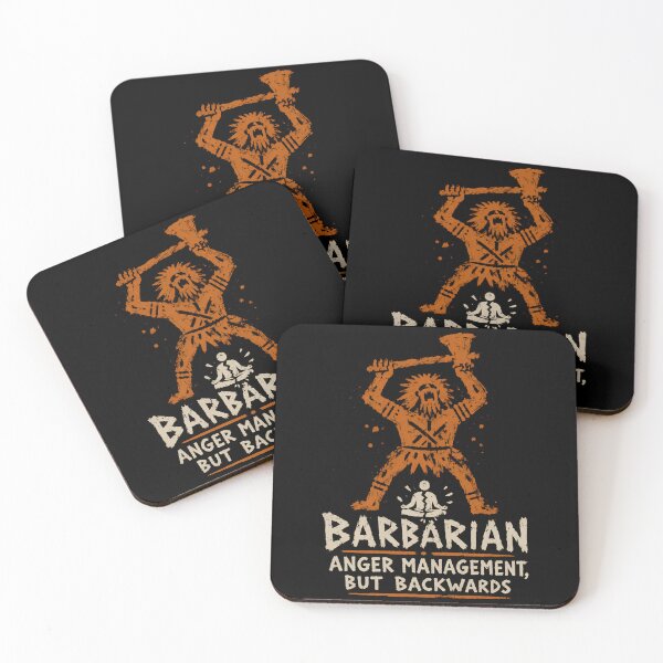 Item preview, Barbarian Anger Management But Backwards Funny Fantasy Art designed and sold by Fenay Designs.