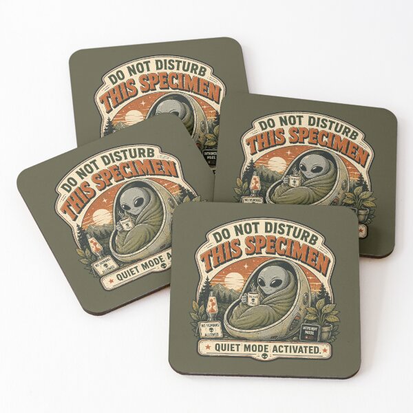 Item preview, Do Not Disturb This Specimen Funny Introvert Alien Retro Design designed and sold by BlackSector77.