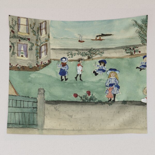 Item preview, Victorian children play in garden by the sea designed and sold by TerryKerrImages.