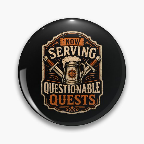 Item preview, Now Serving Questionable Quests Vintage Tavern Sign Art designed and sold by Fenay Designs.