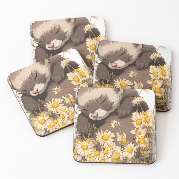 Item preview, Apothecary Chamomile Ferret designed and sold by IllumeInk.