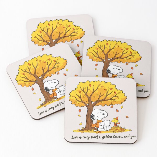 Item preview, Love Is Cozy Scarves, Golden Leaves, And You Peanuts Fall Season Fan designed and sold by LysiTHWIP.