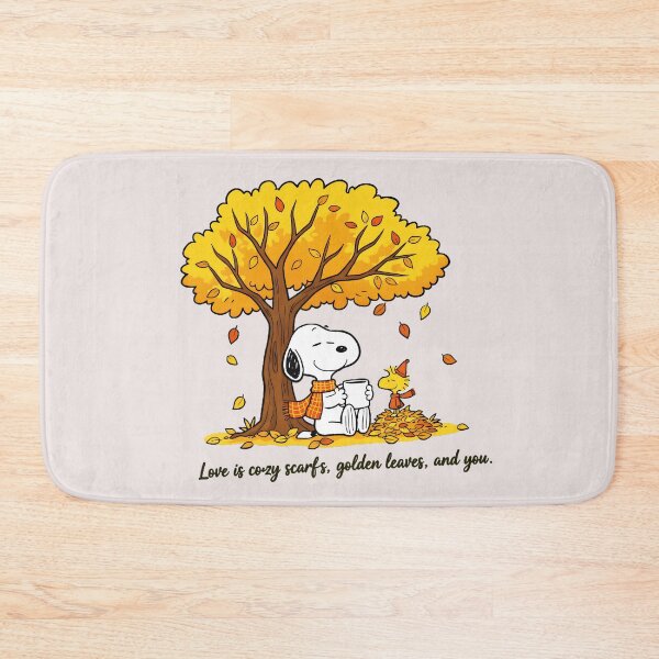 Item preview, Love Is Cozy Scarves, Golden Leaves, And You Peanuts Fall Season Fan designed and sold by LysiTHWIP.