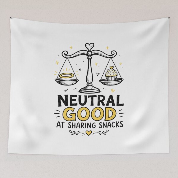Item preview, Neutral Good At Sharing Snacks Funny Alignment Chart Art designed and sold by Fenay Designs.