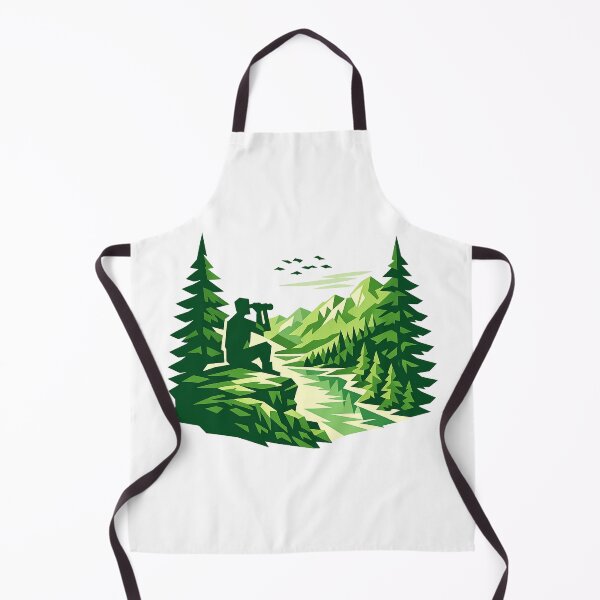 Item preview, Green Mountain Explorer Silhouette - Geometric Nature Adventure Art designed and sold by myforestfog.