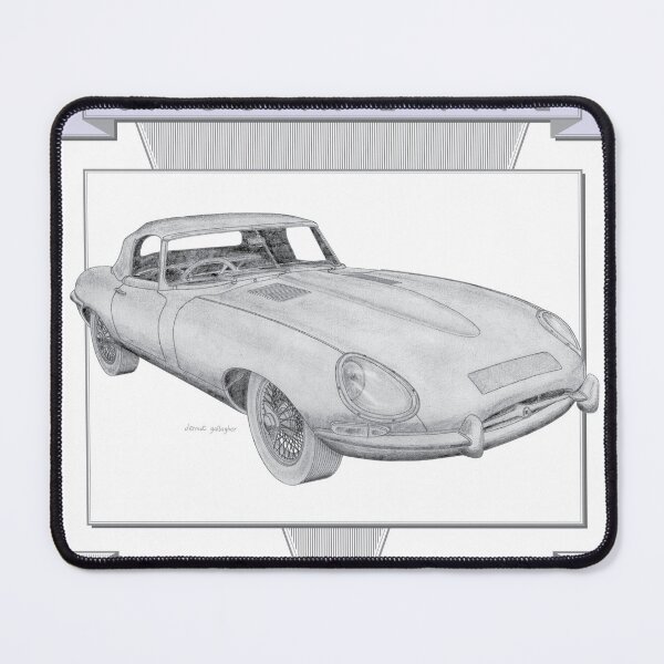 Item preview, Jaguar E Type Series 1 2 Door Roadster Hand-drawn designed and sold by Classic Car Art Drawings.