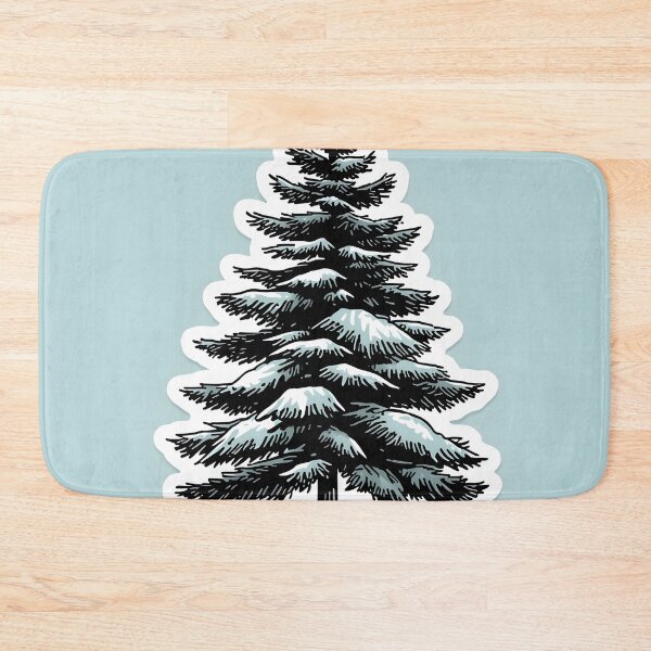 Item preview, Snowy Pine Tree Black Ink Sticker Art designed and sold by Luna-Flow.