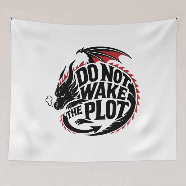 Item preview, Do Not Wake The Plot Dark Dragon Silhouette Art designed and sold by Fenay Designs.