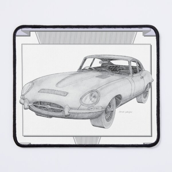 Item preview, Jaguar E Type Series 1 2+2 Coupé Hand-drawn designed and sold by Classic Car Art Drawings.