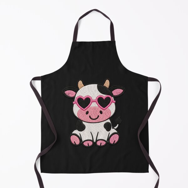 Item preview, Adorable Cow Embroidery Patch | Kawaii Cow with Heart Sunglasses designed and sold by ColorSplash123.