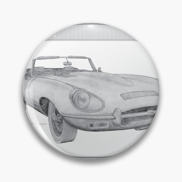 Item preview, Jaguar E Type Series 2 2 Door Roadster Hand-drawn designed and sold by Classic Car Art Drawings.