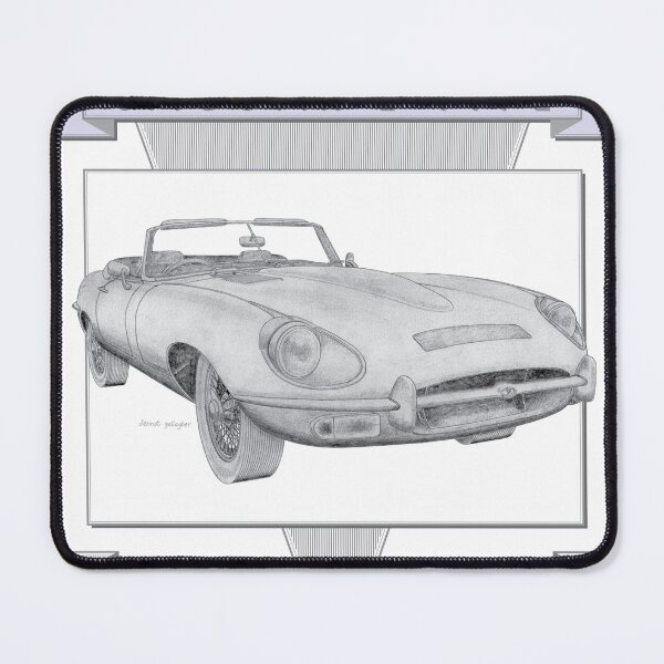 Item preview, Jaguar E Type Series 2 2 Door Roadster Hand-drawn designed and sold by Classic Car Art Drawings.