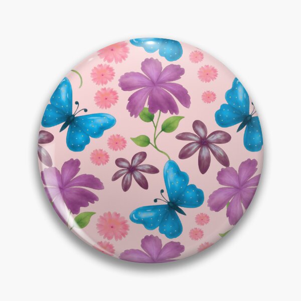 Item preview,  Blue Butterfly and Purple Floral Pattern designed and sold by HopeAndHustle.