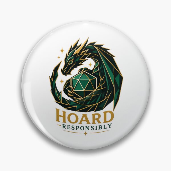 Item preview, Hoard Responsibly Geometric Green Dragon Dice Goblin Art designed and sold by Fenay Designs.