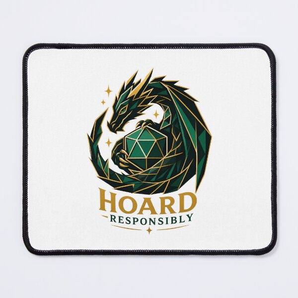 Item preview, Hoard Responsibly Geometric Green Dragon Dice Goblin Art designed and sold by Fenay Designs.