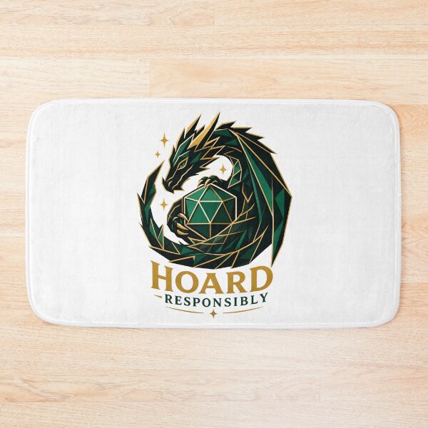 Item preview, Hoard Responsibly Geometric Green Dragon Dice Goblin Art designed and sold by Fenay Designs.