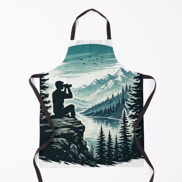Item preview, Mountain Explorer Silhouette Teal Circle - Wilderness Adventure Art designed and sold by myforestfog.