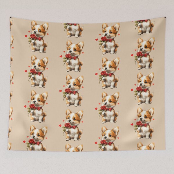 Item preview, Adorable Corgi Love Hearts designed and sold by Erika Kaisersot.