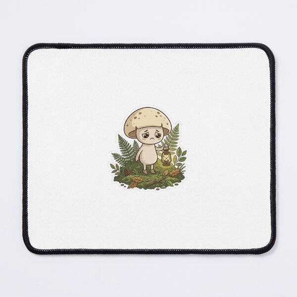 Item preview, Cute Sad Beige Mushroom Standing Lantern Cottagecore Sticker designed and sold by UrbanVoid Studio.