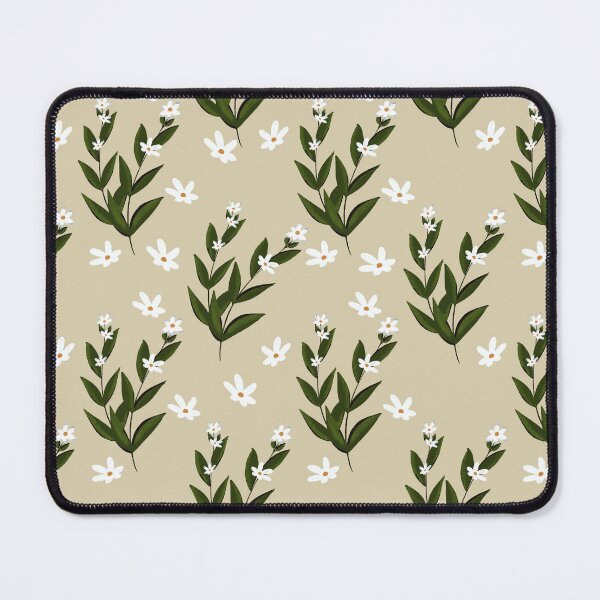 Item preview, White Daisy Floral Pattern on Beige Green Botanical Spring Meadow Design designed and sold by Almanzart.