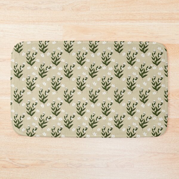 Item preview, White Daisy Floral Pattern on Beige Green Botanical Spring Meadow Design designed and sold by Almanzart.