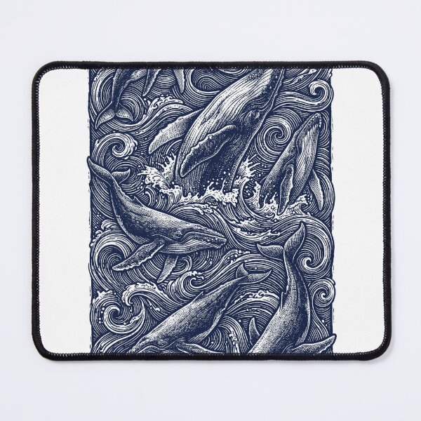 Item preview, Vintage Whales in Ocean Waves Nautical Art designed and sold by AdyKurniawan.